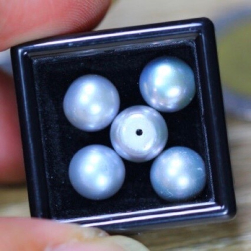 18.02Ct Natural Fresh Water Pearl Cultured Drill Lot Silvery White Color